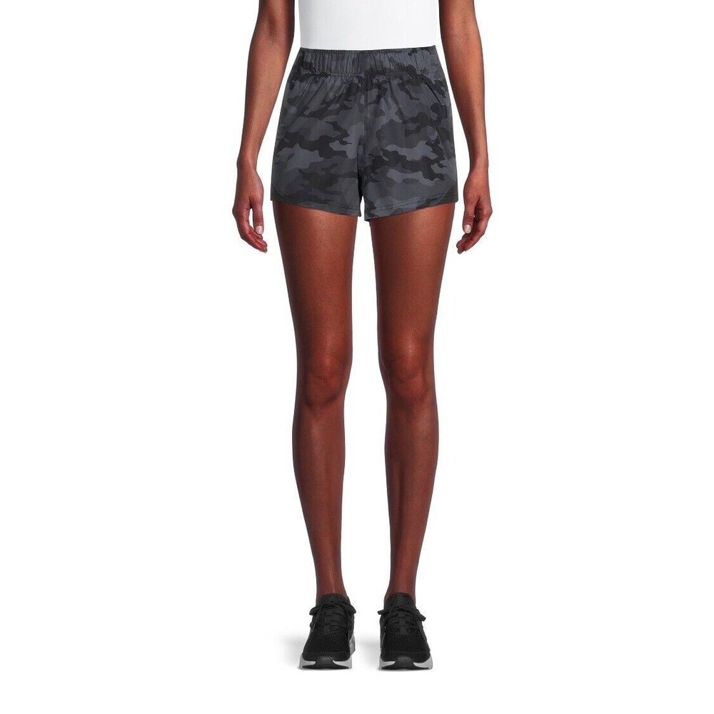 Athletic Works Women Plus XXL 20 NWT 5” Running Shorts Tagless Black Camouflage
